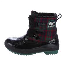Sorel Tivoli Patent And Plaid Boots Size 6 5