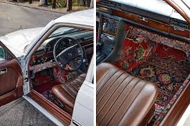 this car is upholstered in persian rugs