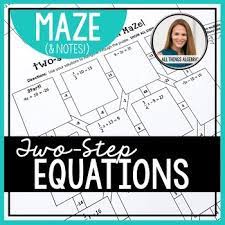 Free Two Step Equations Notes Maze