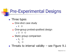 Causal or Experimental Research Designs PRE EXPERIMENTAL RESEARCH DESIGN