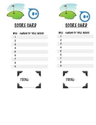 Sphero Mini Golf Scorecard