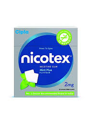 Cipla Nicotex Nicotine Gum 2 Mg 9x10 Pieces Mint