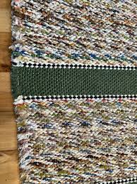 vine 40x23 green striped rag rug