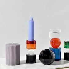 Colorful Crystal Glass Candle Holders