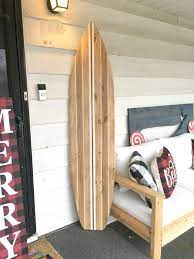Large 6 Foot Wood Surfboard Wall Art In