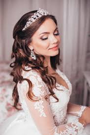 brunette wedding hairstyle and makeup