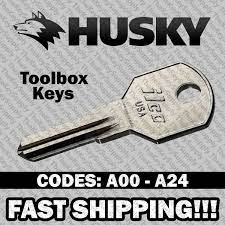 husky tool box replacement key cut to