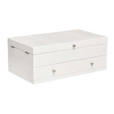 co everly white wooden jewelry box