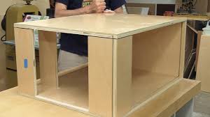 In this instructable i'll show you how to make a base cabinet with drawers and pull out trays for your garage or shop. How To Make Frame Less Kitchen Cabinets Diy Cabinets Youtube