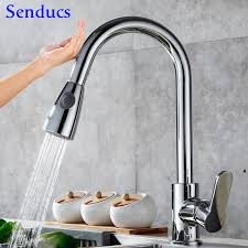 chrome touch kitchen mixer tap senducs