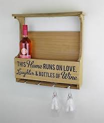 wall mounted wine bottle glass holder