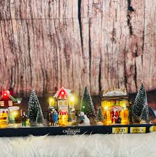 karácsonyi falu dekoráció házilag télire