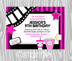 Free Movie Birthday Party Invitations Printable Magdalene