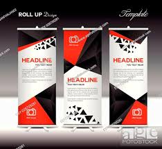 red and black roll up banner template