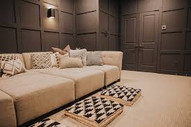 Our Dark Gray Home Theater Room With
