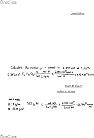 Che 110 Textbook Notes Spring 2019 Chapter 3 Molar Mass