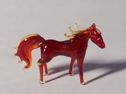 Red Horse Miniature Russian Art Glass