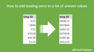 How To Add Leading Zeros To Numbers Or Text With Uneven