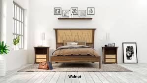 walnut bed frame queen king size