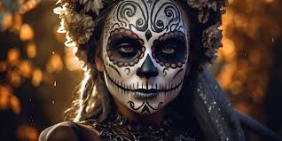 skeleton woman portrait face