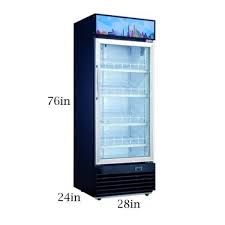 Cooler Depot 28 In W 14 7 Cu Ft Upright Commercial One Single Glass Door Refrigerator In Black