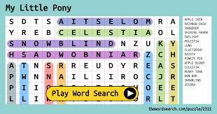 word search on my little pony