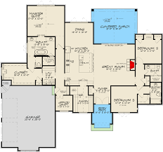 Modern One Story European House Plan