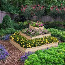 Yaheetech 44 5 In X 44 5 In 3 Tier Fir Wood Raised Garden Bed For Plants Vegetables Outdoor Gardening
