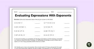 Expressions With Exponents Cut And