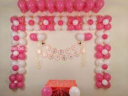 excellent pink white balloon decoration