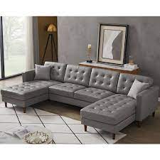 U Shaped Modern Chaise Sectional Sofa