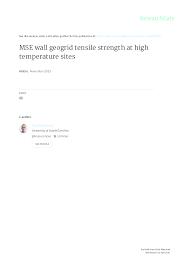 Pdf Mse Wall Geogrid Tensile Strength At High Temperature