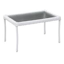Outdoor Faux Wicker Coffee Table White