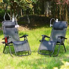 set of 2 sun lounger garden chairs
