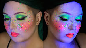 neon colorful edc makeup tutorial