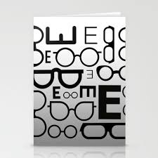 Eye Chart Eyeglasses Gray Glasses Stationery Cards By Islandtradingcompany