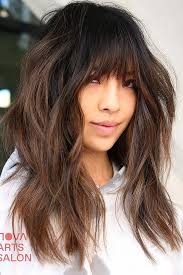 long hair with bangs a stylish look