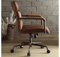 Gaming chair high back office chair desk chair rac modern retro style simple desk chair retro office chair. Harith Retro Brown Top Grain Leather Executive Office Chair By Acme