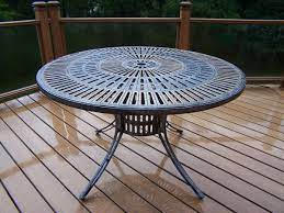 Round Patio Dining Table Antique Pewter