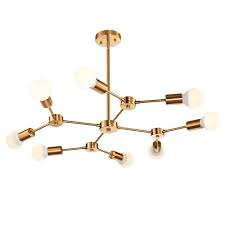 Bonlicht Brass Sputnik Chandeliers 8 Light Mid Century Modern Lighting