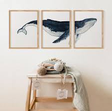 Humpback Whale Art Set Of 3 Printable
