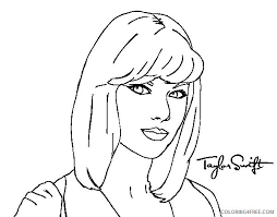 You can download and print this taylor swift coloring pages lineart,then color it with your kids or share with your friends. Taylor Swift Celebrity Coloring Pages Coloring4free Coloring4free Com