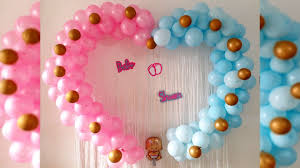 pink blue theme balloon decoration
