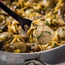 one pot meatball stroganoff dizzy