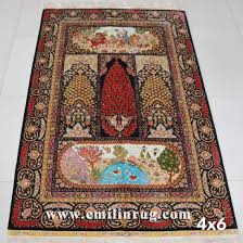 red handamde turkish silk carpet