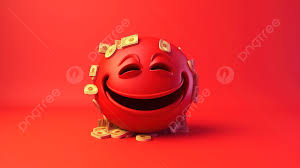 red background 3d rendered money emoji