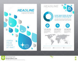 Layout Flyer Template Size A4 Cover Page Blue Drop Water