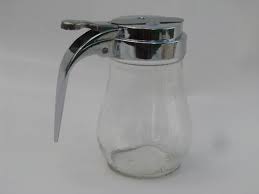 Small Glass Syrup Pitcher Drip Cut