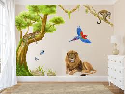 Jungle Wall Decals With Large Tree