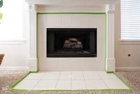 Diy Painted Tile Fireplace Surround